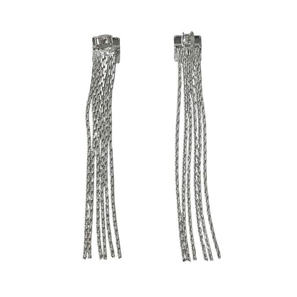 HEAVEN MAYHEM Sling Maxi Silver Earrings New with Packaging Chain Detail - Picture 6 of 9